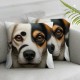 Ulloord  Throw Pillow Covers Russell Terrier Cushion Cases Home Office Sofa Hidden Zipper Pillowcase Square  Two Sides Printed