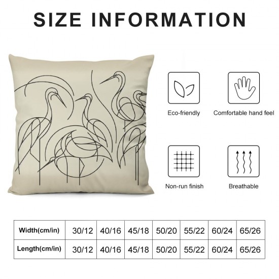 Ulloord Cute Hidden Zipper Home Sofa Decorative Throw Pillow Cover Cushion Case Square Design Pillowcase