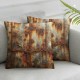 Ulloord Throw Pillow Covers Rusty Orange Cushion Cases Home Office Sofa Hidden Zipper Pillowcase Square Two Sides Printed