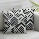 Ulloord Geometric Triangle Pillow Cover Black White Reversible Throw Pillow Cover Case,Ethnic Tribal Style Modern Art Square Cushion Cover Set for Bedroom Living Room