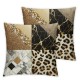 Ulloord Golden Leopard Print Pillow Cover for Kids Teens,Gold Sequin Print Black White Marble Texture Throw Cushion Cover Geometry Triangle Patchwork Room Decor Cushion Case for Couch and Bed