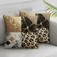 Ulloord Golden Leopard Print Pillow Cover for Kids Teens,Gold Sequin Print Black White Marble Texture Throw Cushion Cover Geometry Triangle Patchwork Room Decor Cushion Case for Couch and Bed