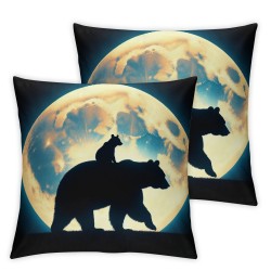 Ulloord Pillow Cover Stars Night Decorative Pillow Case for Kids Teens Adults Style Cushion Cover for Room Decor Bed