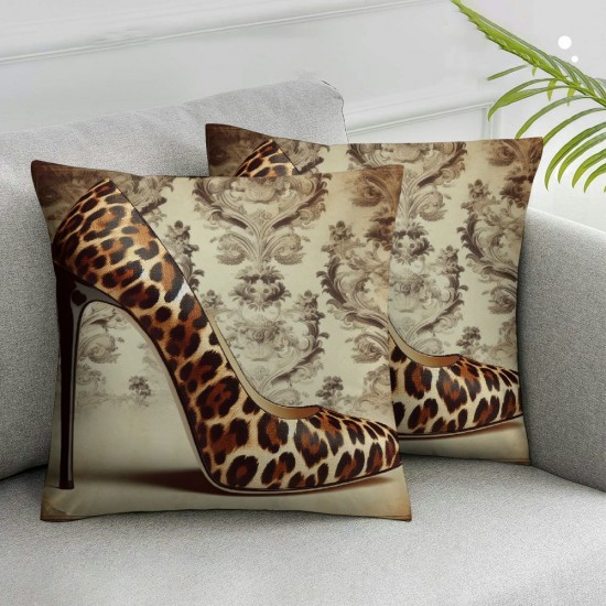 Ulloord Leopard Print Pillow Cover Wild Animal Skin Pattern Cushion Cover for Women African Creature Pillow Case for Room Decor Sofa Chairs