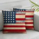 Ulloord Wooden Square Pillow Cover American Flag Throw Pillow Cover for Living Room Bed Style Home Decor Party Sofa Cushion Case