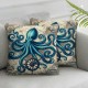 Ulloord Blue Pillow Cover for Living Room Decor Cute Coral Square Soft Throw Pillow Retro Wooden Board Decorative Cushion Cover,Single Pack,