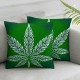 Ulloord Pillow Cover for Home Bed White Leaf Plant Decor Cushion Cover Style Green Cushion Case for Party Housewarming