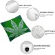 Ulloord Pillow Cover for Home Bed White Leaf Plant Decor Cushion Cover Style Green Cushion Case for Party Housewarming