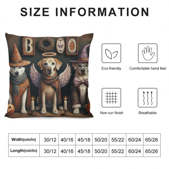 Ulloord Halloween Theme Throw Pillow Cover,Farmhouse Decor Cartoon Dogs Pumpinks Cushion Cover for RV Camper Office,Outdoor Wild Trees Pillowcase Outdoor Pillow Cover Single Pack