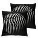 Ulloord Zebra Skin Print Pillow Cover Reversible Print Modern Chic Black Square Throw Pillow Cover for Bed or Sofa Decor Beige Background Decorative Cushion Cover