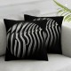 Ulloord Zebra Skin Print Pillow Cover Reversible Print Modern Chic Black Square Throw Pillow Cover for Bed or Sofa Decor Beige Background Decorative Cushion Cover