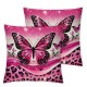 Ulloord Pink Leopard Print Pillow Covers Wind Cheetah Skin Sequin Print Reversible Throw Pillow Covers Cases,Butterfly Luxury Home Decor Square Cushion Covers Set for Bedroom Living Room