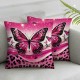 Ulloord Pink Leopard Print Pillow Covers Wind Cheetah Skin Sequin Print Reversible Throw Pillow Covers Cases,Butterfly Luxury Home Decor Square Cushion Covers Set for Bedroom Living Room