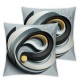 Ulloord Geometric Circle Pillow Cover Yellow Gray White Lines Decorative Cushion Cover for Car Chairs Sofa Modern Abstract Cushion Case for Teens Men Adults Single Set