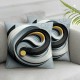 Ulloord Geometric Circle Pillow Cover Yellow Gray White Lines Decorative Cushion Cover for Car Chairs Sofa Modern Abstract Cushion Case for Teens Men Adults Single Set