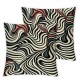 Ulloord Geometric Circle Pillow Covers Red Black Brown Lines Decorative Cushion Covers for Bedroom Sofa Chairs Modern Abstract Simple Style Cushion Cases for Teens Men Adults