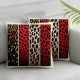 Ulloord Leopard Print Red Black Brown Throw Pillow Cover Geometric Stripes Double Sides Print Cushion Cover for Bed Sofa, Skin Square Couch Pillow Cover