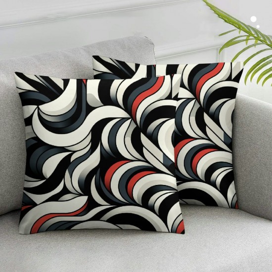 Ulloord  Geometric Pattern Pillow Covers ,Red Grey Black Abstract Shape Cushion Covers for Home Decor,Modern Simple Decor Pillowcases Outdoor Pillow Covers for Kids Adults