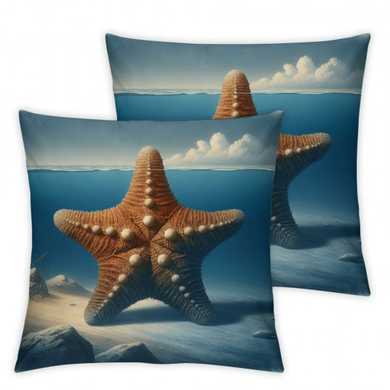 Ulloord with Ocean Throw Pillow Covers Decorative Pillowcase with Hidden Zipper Soft Cushion Covers for Home Bedroom Living Room Sofa