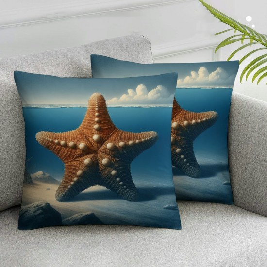 Ulloord with Ocean Throw Pillow Covers Decorative Pillowcase with Hidden Zipper Soft Cushion Covers for Home Bedroom Living Room Sofa