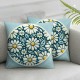 Ulloord Daisy Flower Blue Throw Pillow Covers Decorative Pillowcase with Hidden Zipper Soft Cushion Covers for Home Bedroom Living Room Sofa