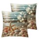 Ulloord Shells in The Sand Throw Pillow Covers Decorative  Pillowcase with Hidden Zipper Soft Cushion Covers for Home Bedroom Living Room Sofa