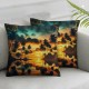 Ulloord Pillow Covers  Decorative Beach Sunset with Tropical Palm Trees Throw Pillow Covers Cushion Case for Sofa Bench Living Room Indoor Outdoor Home Decor