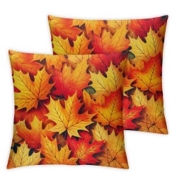 Ulloord Autumn Maple Leaves Throw Pillow Covers Decorative Pillowcase with Hidden Zipper Soft Cushion Covers for Home Bedroom Living Room Sofa