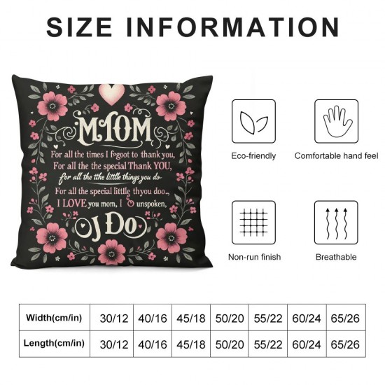 Ulloord for All The Special Little Things You Do Pillow Case Appreciation Gifts for Women, Mother’s Day Birthday Gifts Flannel Throw Pillow Case