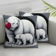 Ulloord Me and My Mom Pillow Cover, Mother Bear and Throw Pillow Cover, Meaningful Gifts for Mom, ,, Ideas for Mom Flannel Pillow Covers