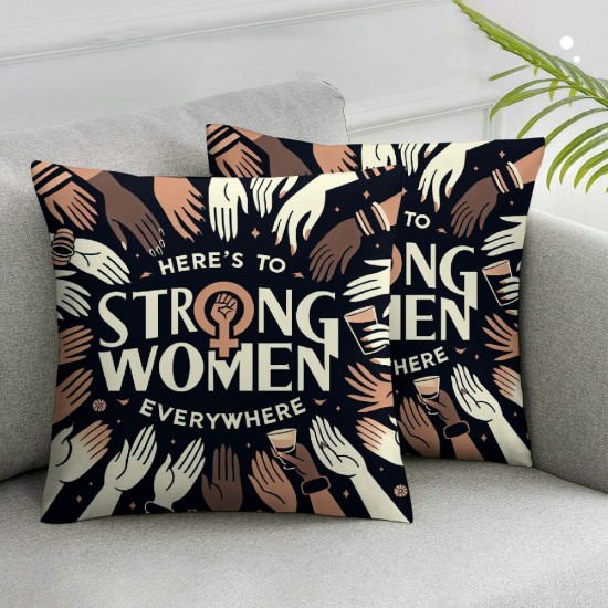 Ulloord Here's to All Women Everywhere Happy Inter National Womens Day Throw Pillow Case Cushion Cover Couch Decorative Square