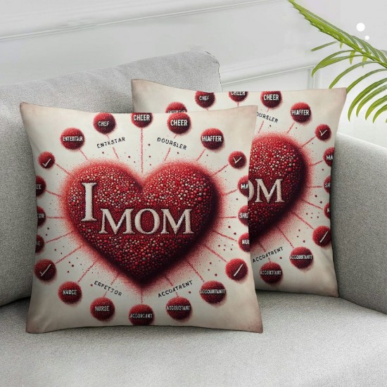 Ulloord .Best Mom in The World Flannel Throw Pillow Case Cushion Cover Couch Decorative Square