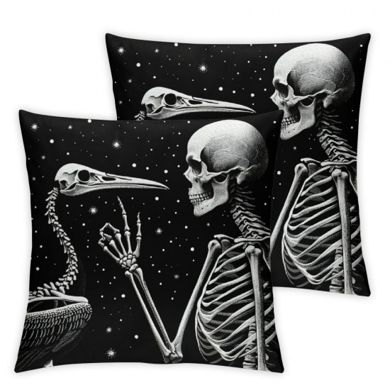 Ulloord Funny Dog Gifts,Skull and Dog in The Moonlight， Gifts, Dog Gifts for Dog Lovers, Dog Gifts for Women, Throw Pillowcase Flannel Sofa Couch Decorative Cushion Case