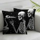 Ulloord Funny Dog Gifts,Skull and Dog in The Moonlight， Gifts, Dog Gifts for Dog Lovers, Dog Gifts for Women, Throw Pillowcase Flannel Sofa Couch Decorative Cushion Case