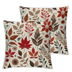 Ulloord Autumn Maple Leaves Decorative Throw Pillow Cover Case, Pillow Cases Square Standard Cushion Covers for Couch Sofa Bed