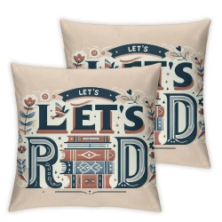 Ulloord is Always A Good ,Let's Read Pillow Cover, Motivational Sign Quotes Decorative Couch Throw Pillow Covers, Book Lovers Flannel Square Pillow Cases