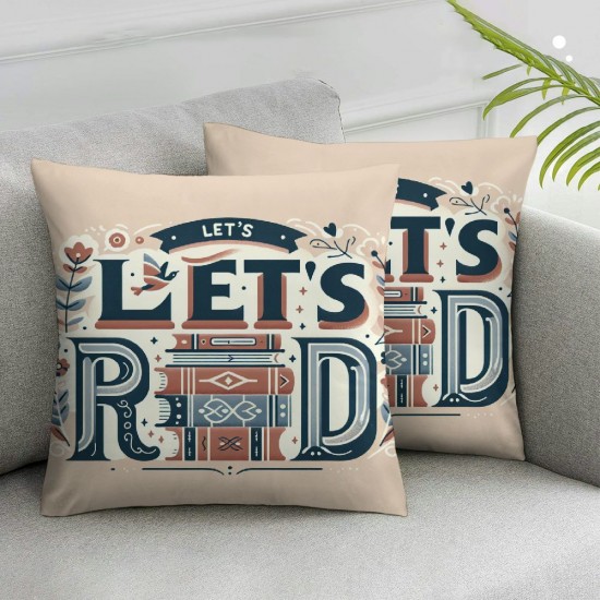 Ulloord is Always A Good ,Let's Read Pillow Cover, Motivational Sign Quotes Decorative Couch Throw Pillow Covers, Book Lovers Flannel Square Pillow Cases