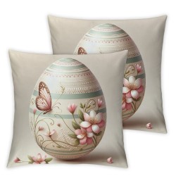 Ulloord Happy Hunny Pink Throw Pillow Covers, \ Eggs Spring Cushion Case for Sofa Couch S\\