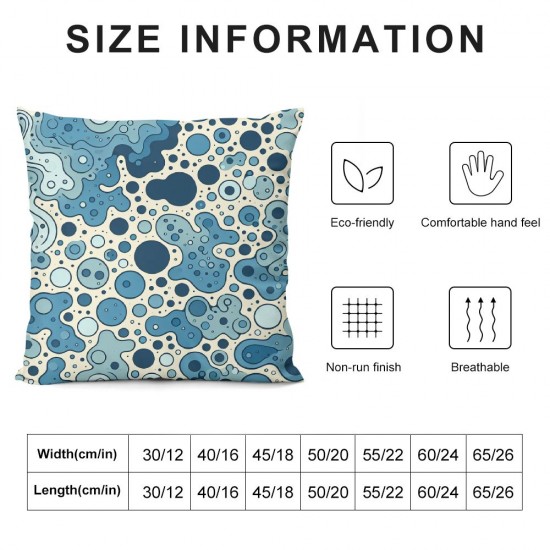 Ulloord Blue Decorative Throw Pillow Cover Case, Pillow Cases Square Standard Cushion Covers for Couch Sofa Bed