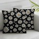 Ulloord Flower Black Decorative Throw Pillow Cover Case, Pillow Cases Square Cushion Covers for Sofa