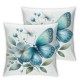 Ulloord Butterfly Throw Pillow Covers S Floral Leaf Aesthetic Blue Outdoor Indoor Bedroom Decoration Pillow case