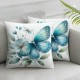 Ulloord Butterfly Throw Pillow Covers S Floral Leaf Aesthetic Blue Outdoor Indoor Bedroom Decoration Pillow case