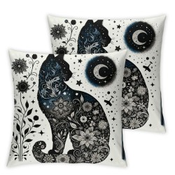 Ulloord Throw Pillow Covers Animal Black Washable Decorative for Living Room Bedroom Sofa Pillow case