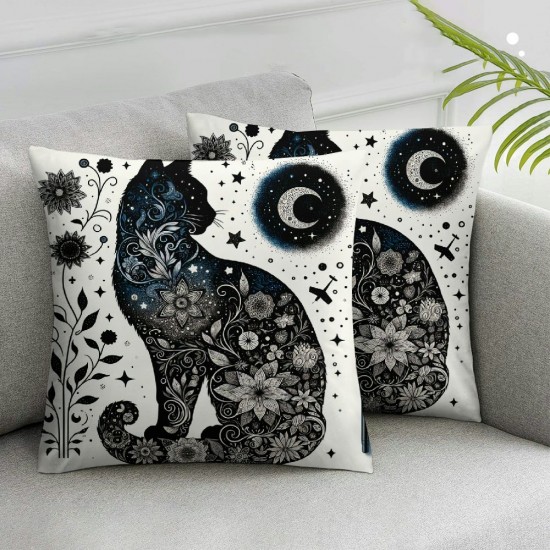 Ulloord Throw Pillow Covers Animal Black Washable Decorative for Living Room Bedroom Sofa Pillow case