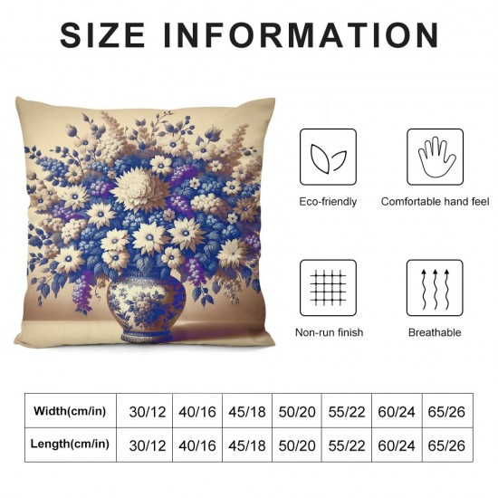 Ulloord Throw Pillow Covers Flower vase Green Sofa Decorations Cushion Cover