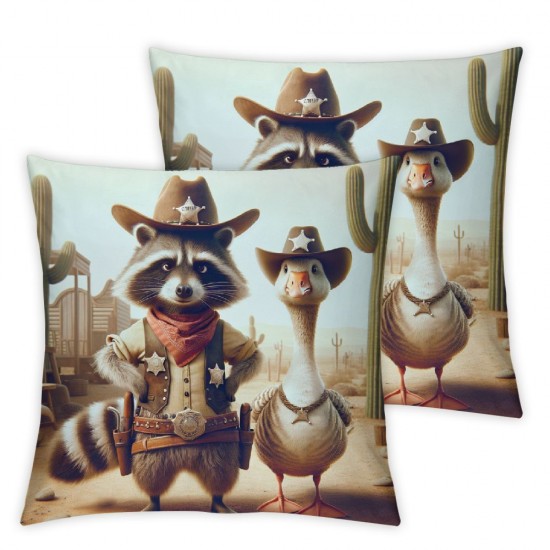 Ulloord Funny Animal Throw Pillow Covers Cute Plants Brown Soft Velvet Standard Decor for Indoor Home Bedroom Dorm Sofa Cushion Cover