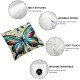 Ulloord Butterfly Throw Pillow Covers Colorful Soft Velvet Washable Decorative for Living Room Bedroom Sofa Pillow case