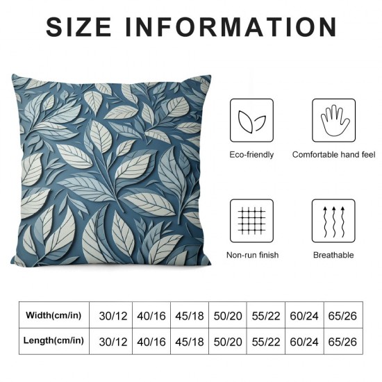 Ulloord Throw Pillow Covers Leaf Modern Gray Soft Velvet Fabric Living Room Bedroom Indoor Cushion Cover Square