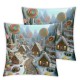 Ulloord Christmas Throw Pillow Covers Christmas Tree Scenery Holiday Pink Living Room Home Decor Cushion Cover