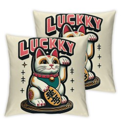 Ulloord Cute cat Throw Pillow Covers Animal Happy Decorative for Living Room Bedroom Sofa counch Pillow case